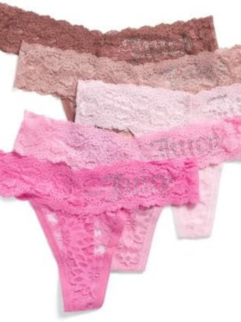 JUICY COUTURE 5-Pack Lace Thongs Panties Underwear XL